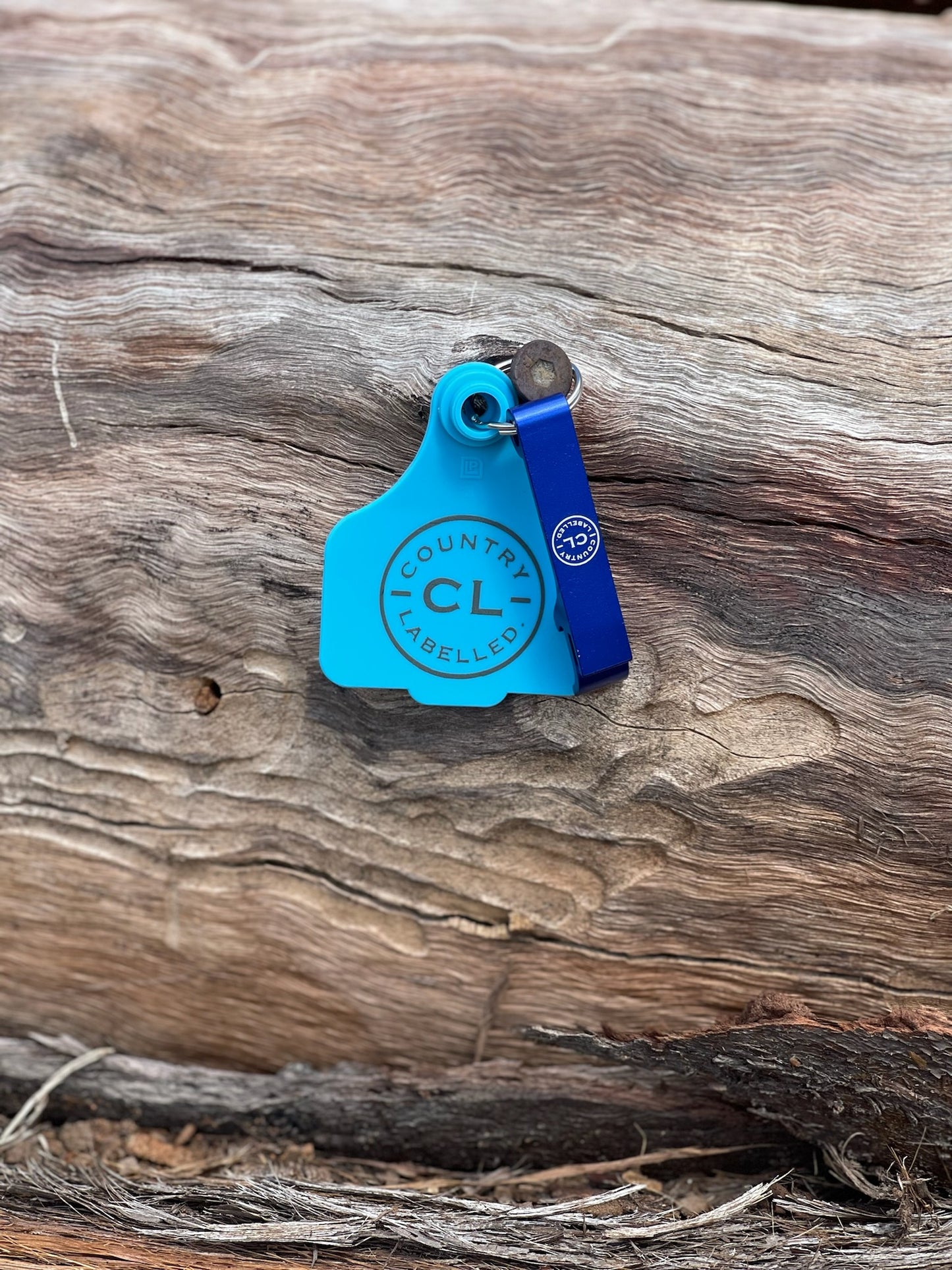 CL Cattle Tag with Bottle Opener - Blue