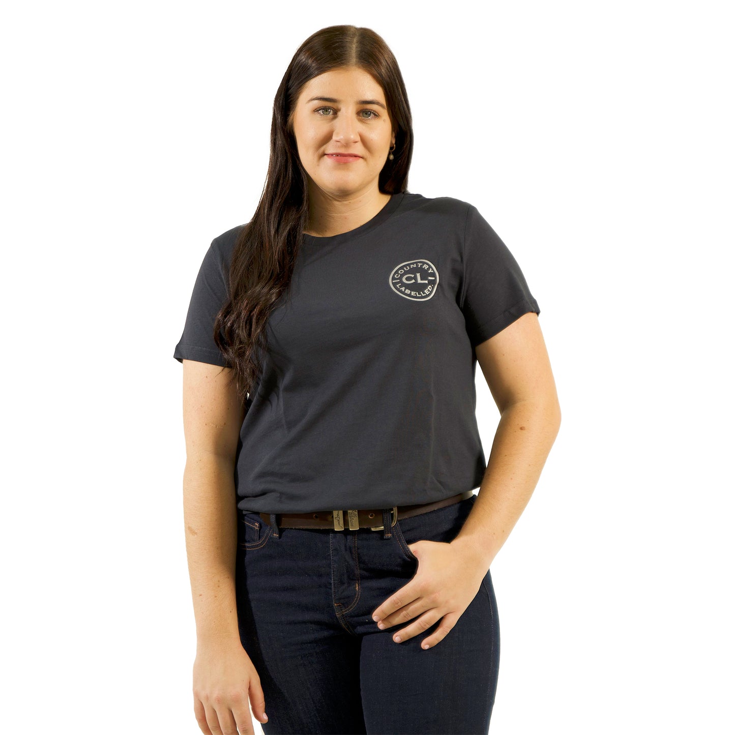 Women's Classic Signature CL T Shirt - Navy - Silver Logo
