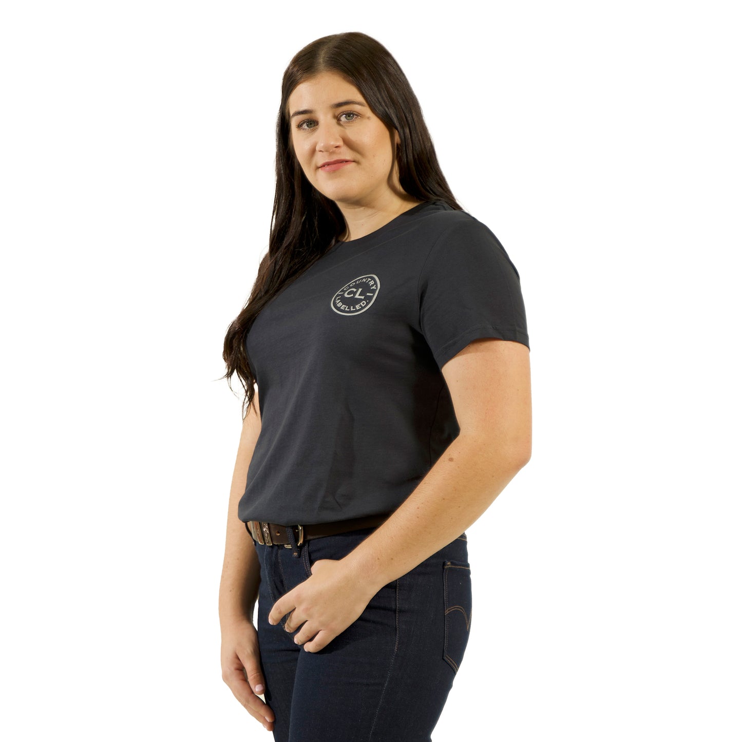 Women's Classic Signature CL T Shirt - Navy - Silver Logo