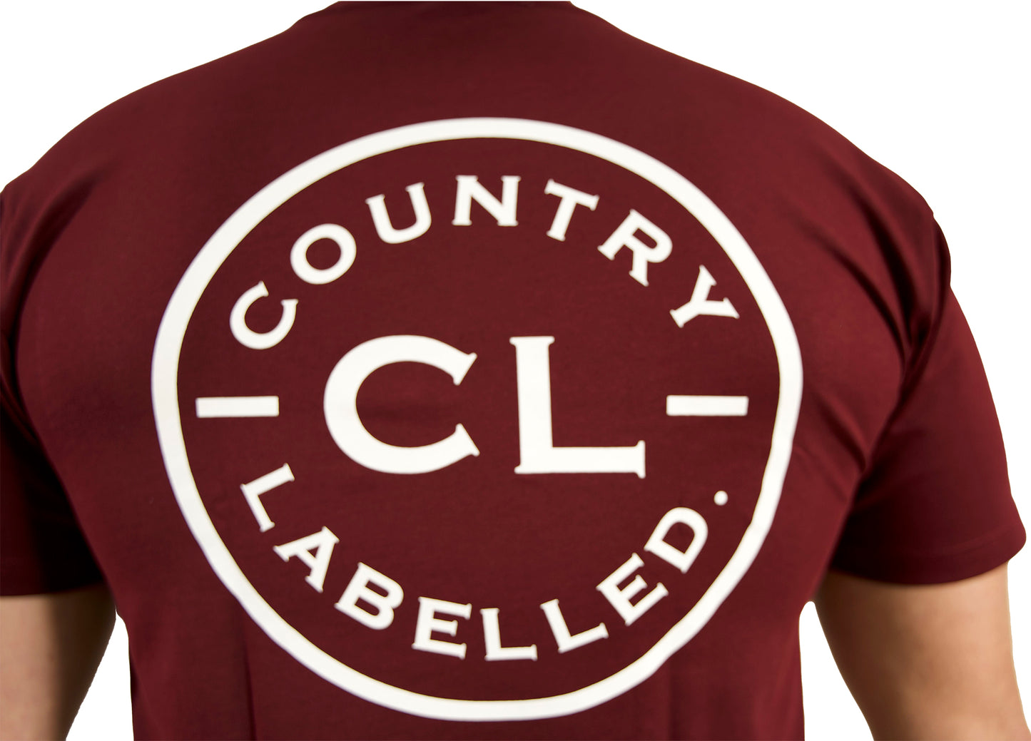 Mens Classic Signature CL T Shirt  - Burgundy  - White Logo