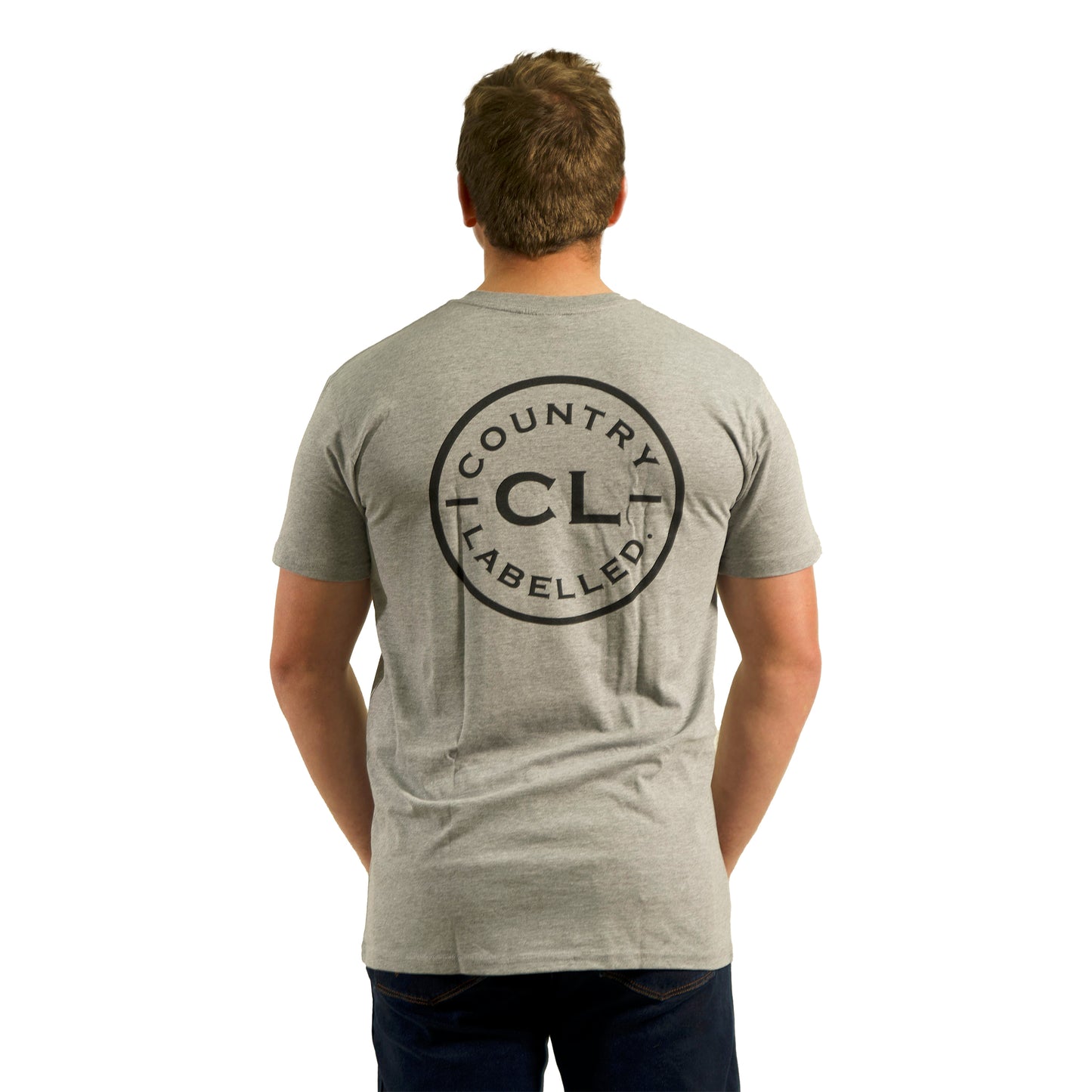 Mens Classic Signature CL T Shirt  - Stone - Black Logo