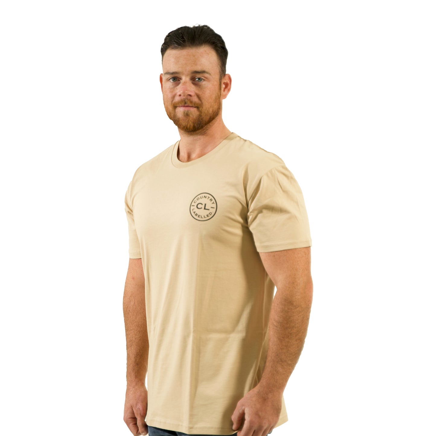 Mens Classic Signature CL T Shirt  - Tan - Black Logo