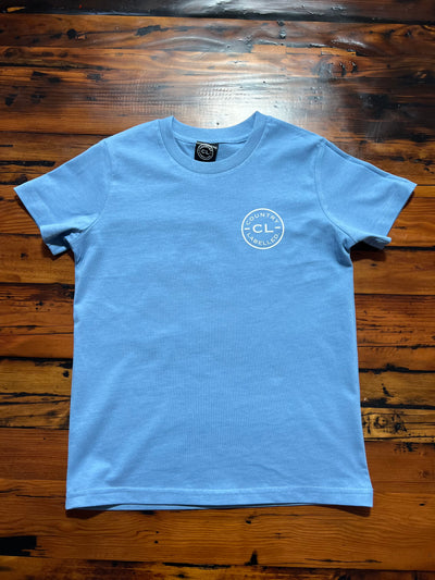 Kids Classic Signature CL T Shirt - Carolina Blue - Cream Logo