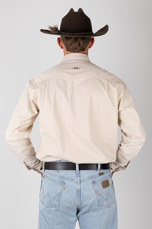 THE CATTLEMAN’S FULL BUTTON WORK SHIRT - STONE