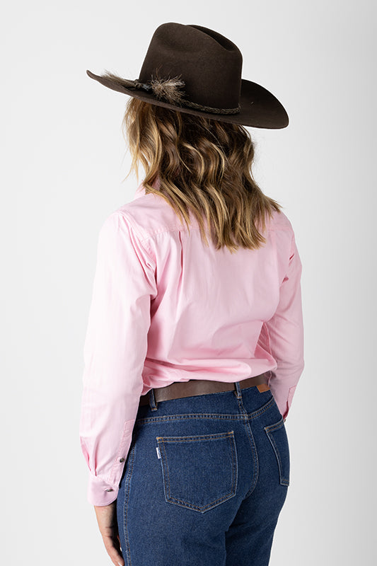 THE MATILDA FULL BUTTON WORK SHIRT - PINK