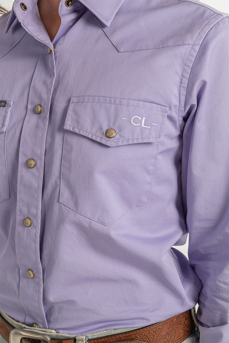 CL Cowgirl Pearl Snap Button Up - Lilac