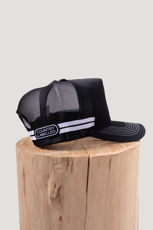 Country Labelled Cap - Bundy Rum Rosette - Black