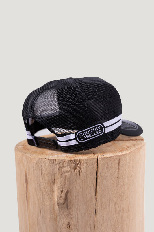 Country Labelled Cap - Bundy Rum Rosette - Black