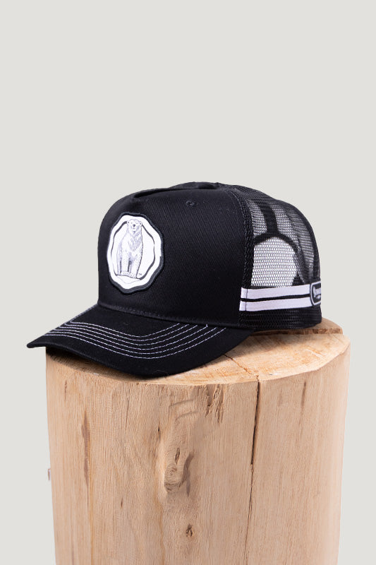 Country Labelled Cap - Bundy Rum Rosette - Black