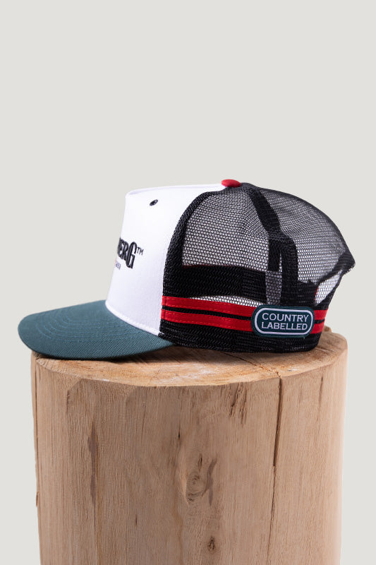 Country Labelled Cap - Bundy Rum Heritage Logo - White & Green