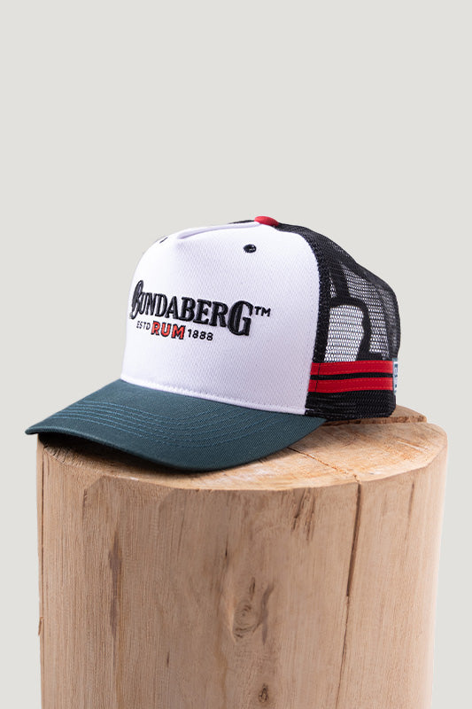 Country Labelled Cap - Bundy Rum Heritage Logo - White & Green