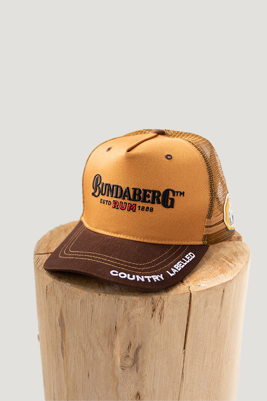 Country Labelled Cap - Bundy Rum Heritage Logo - Tan & Brown