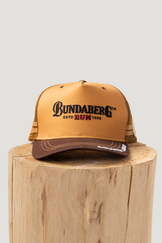 Country Labelled Cap - Bundy Rum Heritage Logo - Tan & Brown