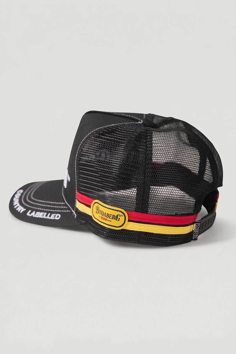 Country Labelled Cap - Bundy Rum Heritage Logo - Black, Yellow & Red