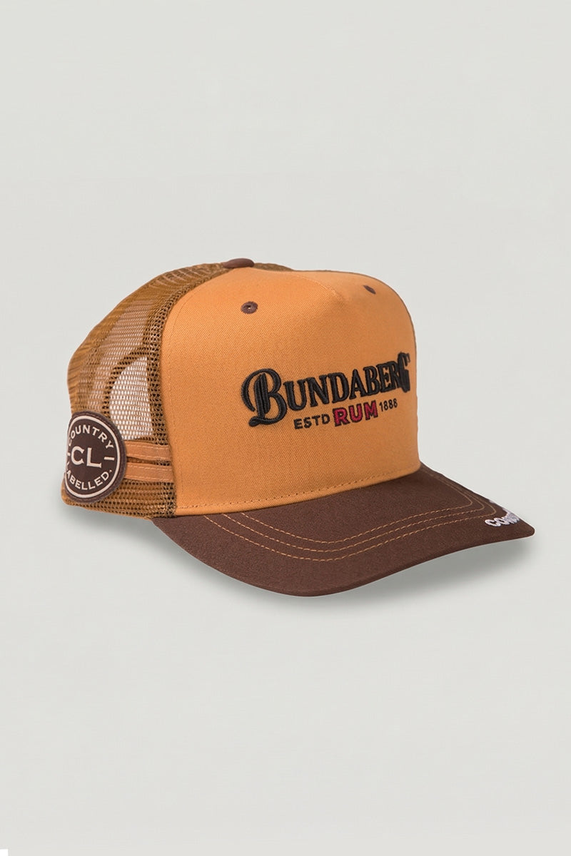 Country Labelled Cap - Bundy Rum Heritage Logo - Tan & Brown New Edition