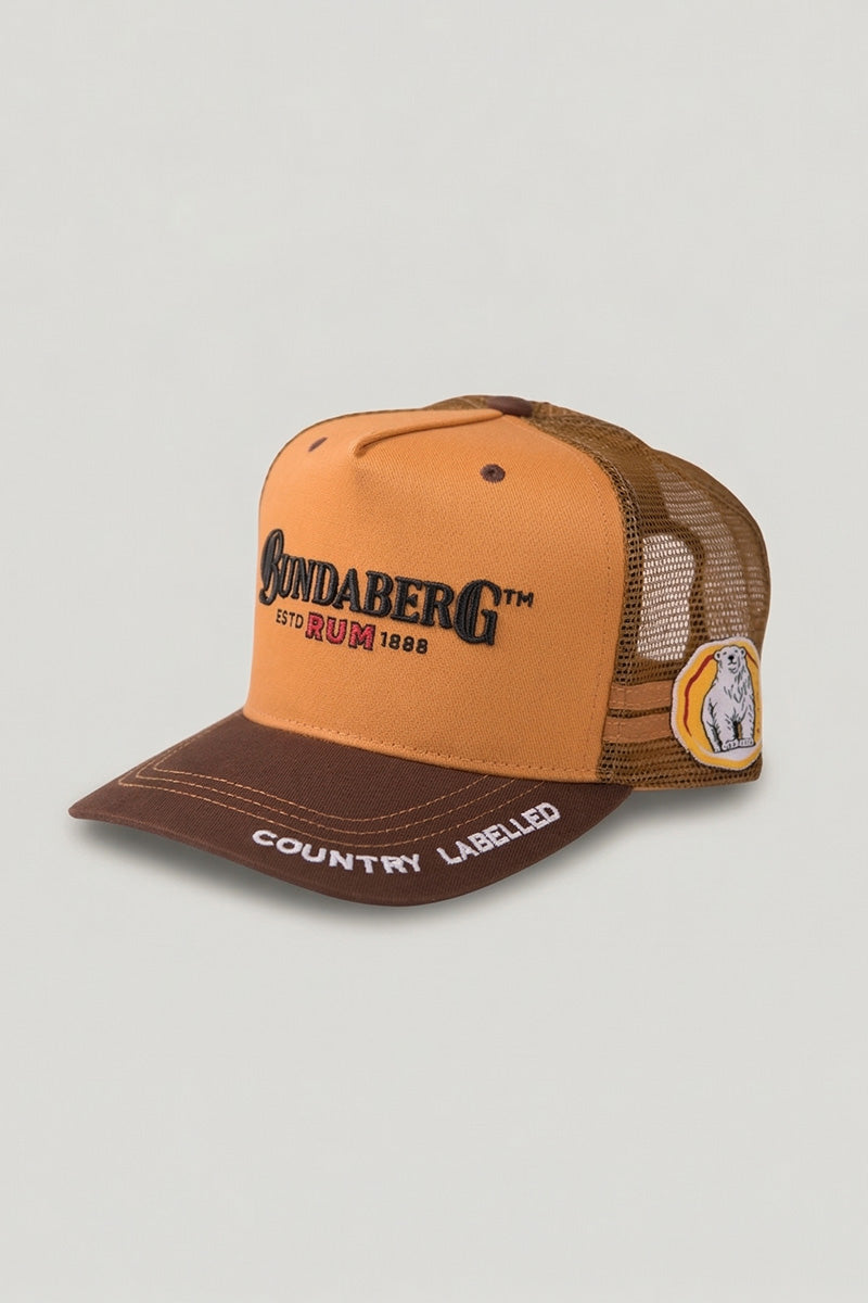 Country Labelled Cap - Bundy Rum Heritage Logo - Tan & Brown New Edition