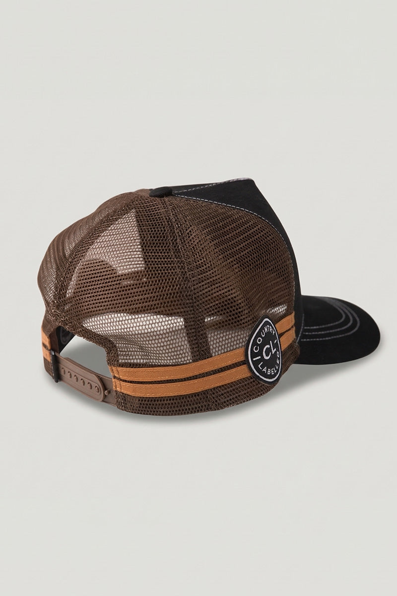 Country Labelled Cap - Shell Raisin' Whiskey Shootin' - Black & Camo