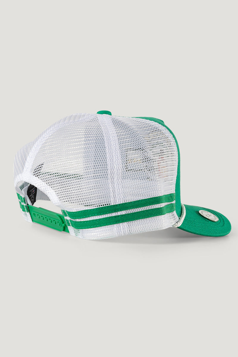 Country Labelled Golf Cap With Magnetic Ball Marker - 19th Hole - Green & White