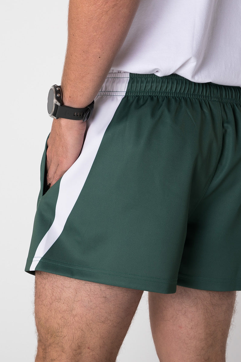 Footy Shorts - Shooting Birdies - Green & White