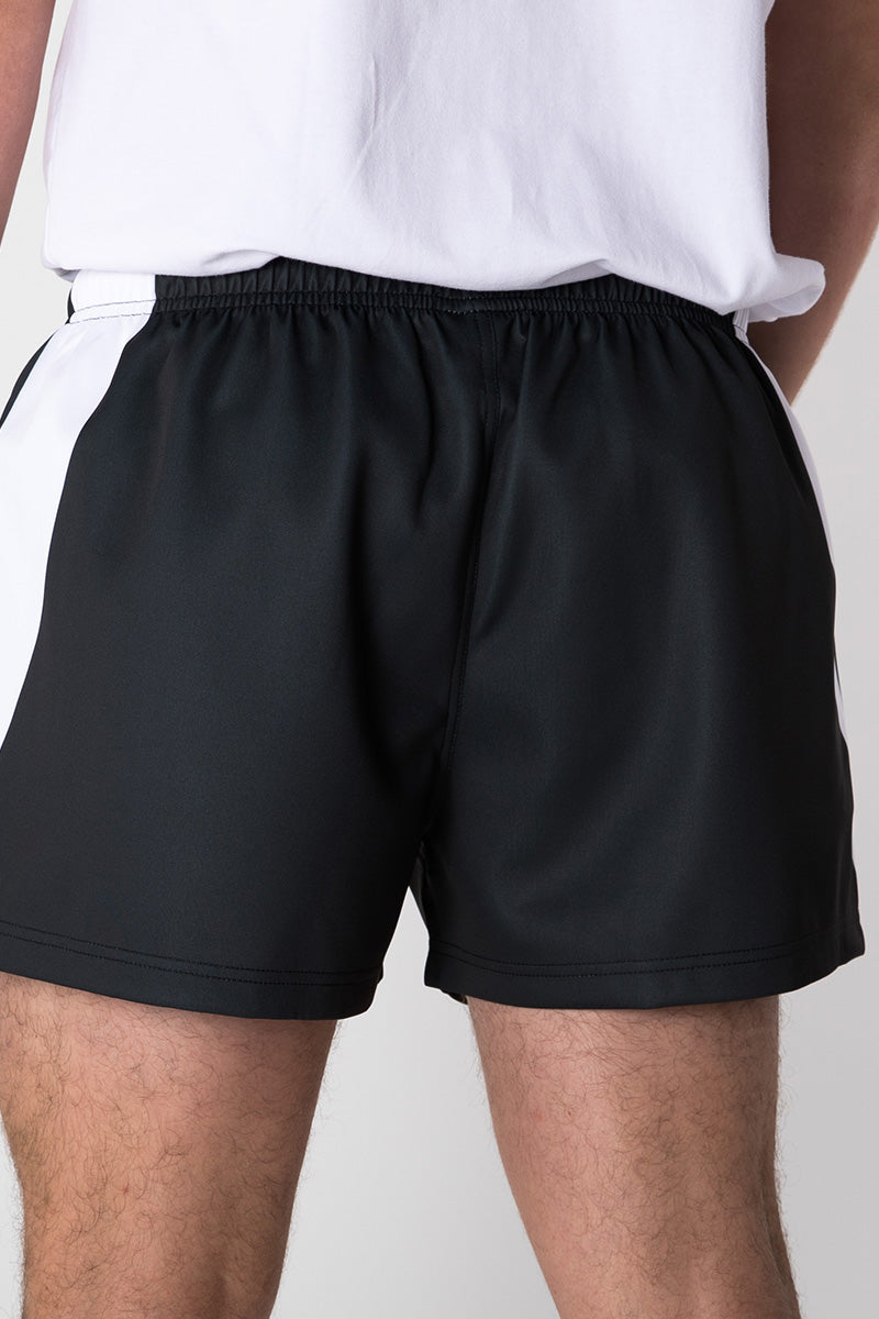 Footy Shorts - Working Like A Dog - Black & White