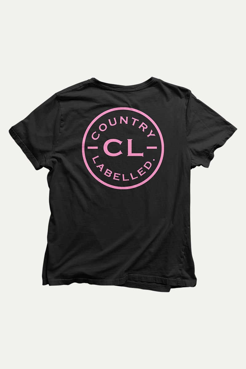 Kids Classic Signature CL T Shirt - Black - Pink Logo