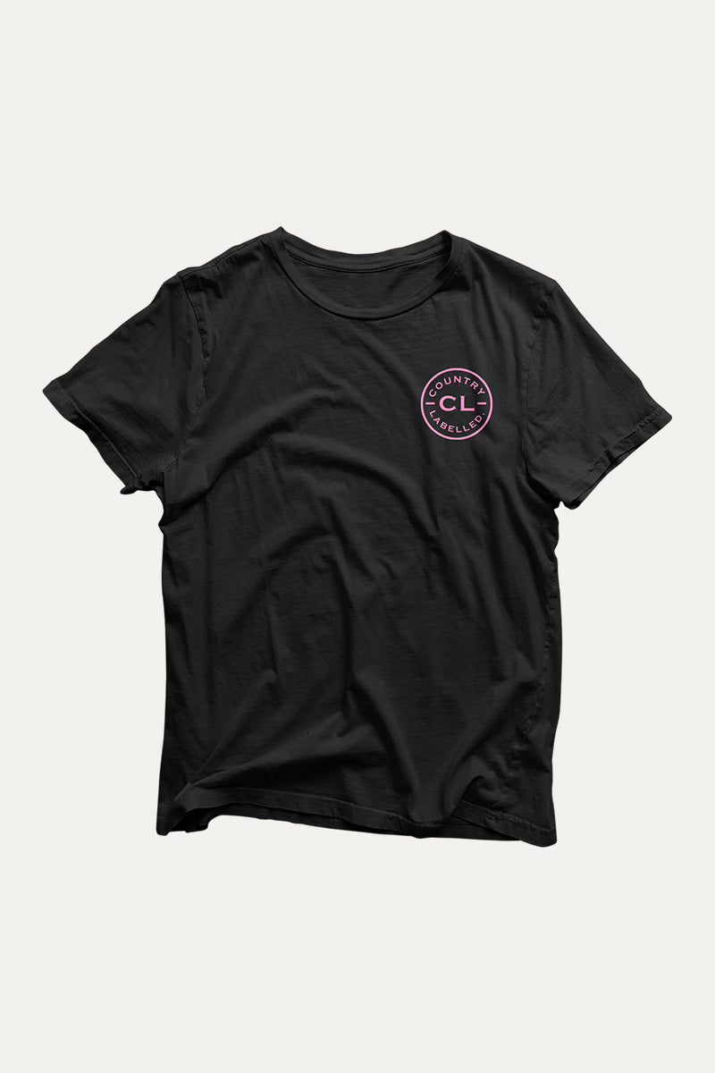 Kids Classic Signature CL T Shirt - Black - Pink Logo