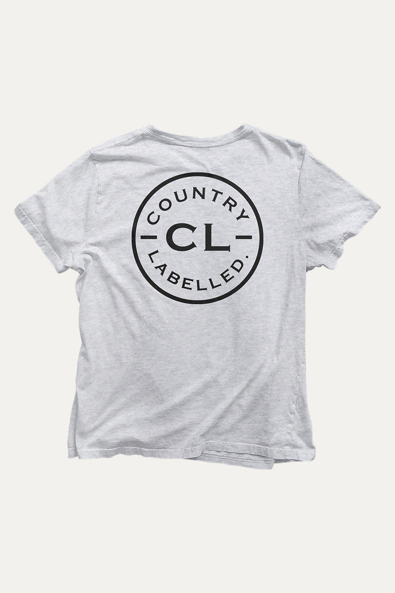 Kids Classic Signature CL T Shirt - Grey Marle - Black Logo