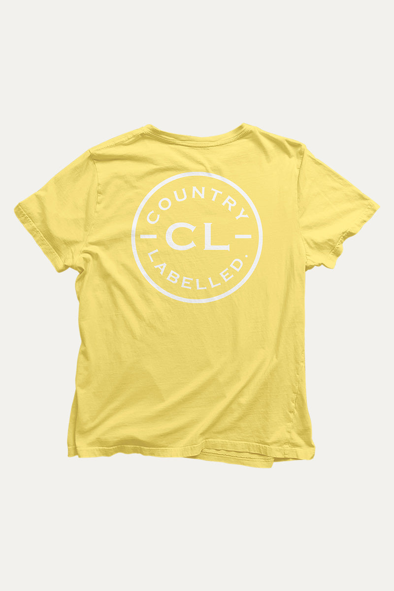 Kids Classic Signature CL T Shirt - Yellow - White Logo