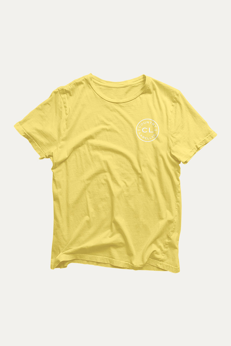 Kids Classic Signature CL T Shirt - Yellow - White Logo