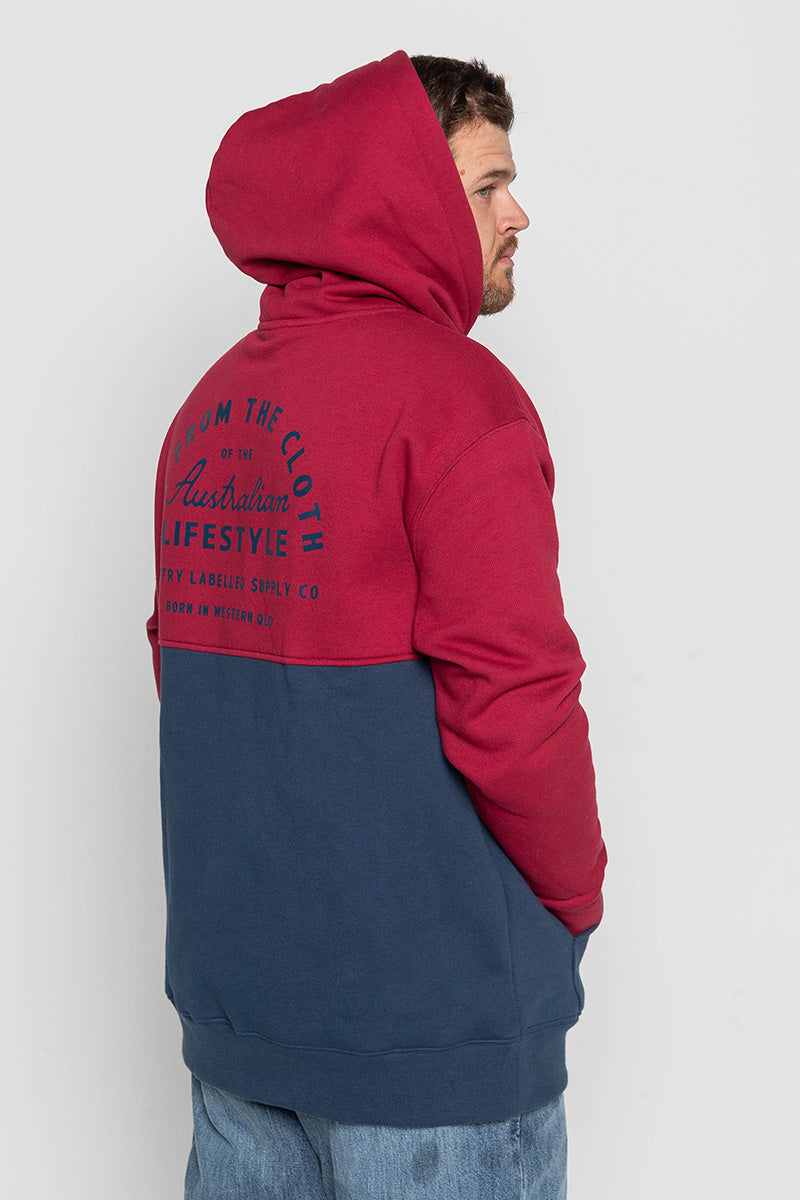 Mens - Heritage Two-Tone - Hoodie - Burgundy & Navy