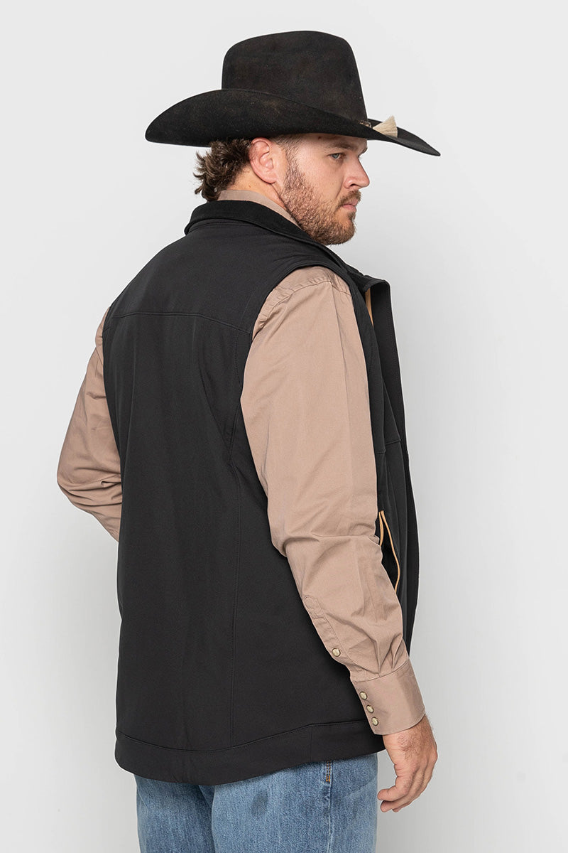 Mens - Maverick - Soft Shell Vest -  Black & Tan