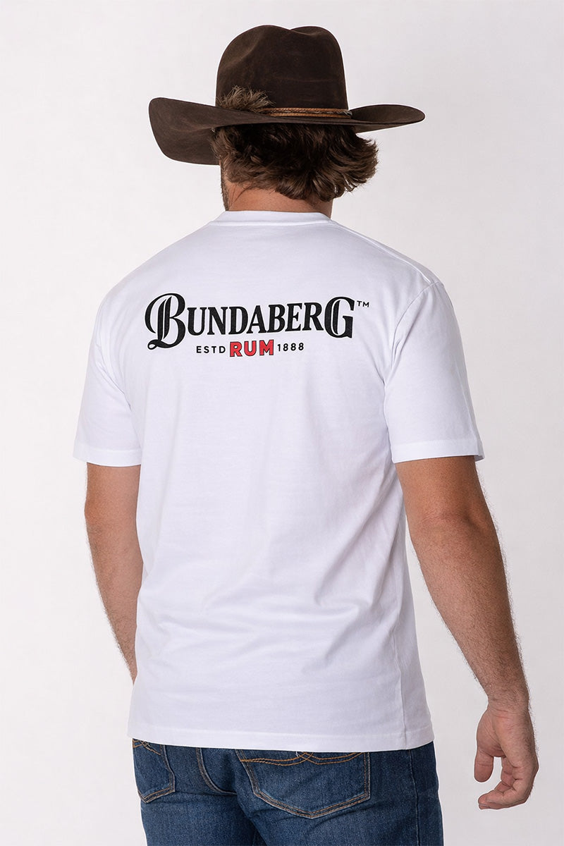 Mens Classic Signature CL T Shirt - Bundy Rum - White