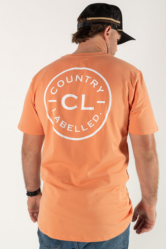 Mens Classic Signature CL T Shirt - Coral - White Logo Version