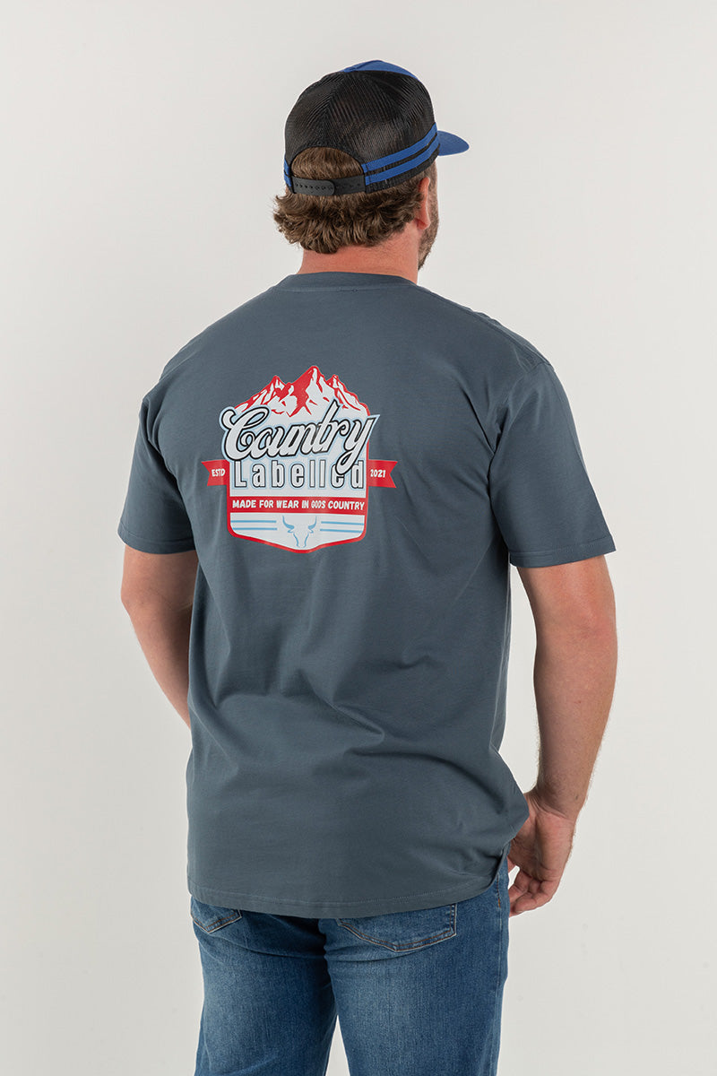 Mens Classic Signature CL T Shirt - Petrol Blue - Rocky Mountain Logo