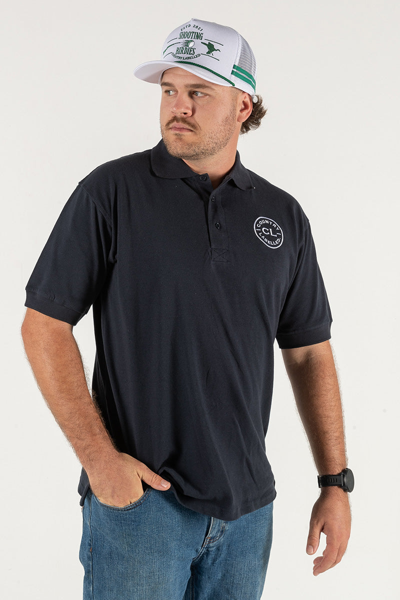 Mens Original Polo shirts - Navy - White Logo