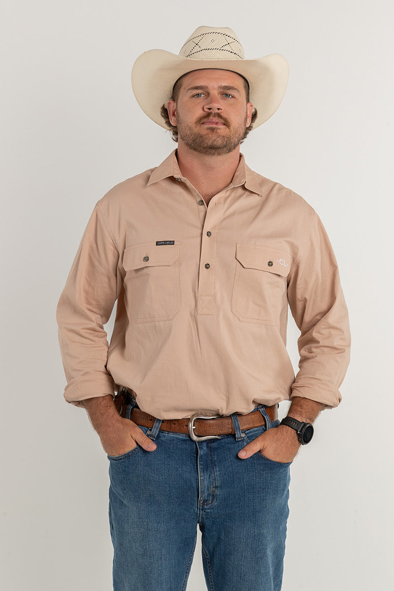 The Cattleman's Work Shirt - Beige