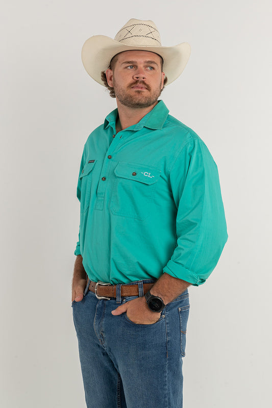 The Cattleman's Work Shirt - Turquoise