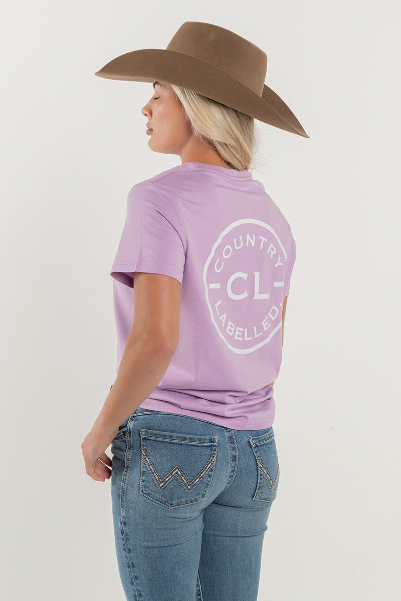 Women's Classic Signature CL T Shirt  - Lavender - White Logo