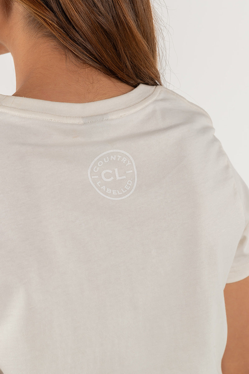 Women's Classic Signature CL T Shirt  - Natural - Word Logo