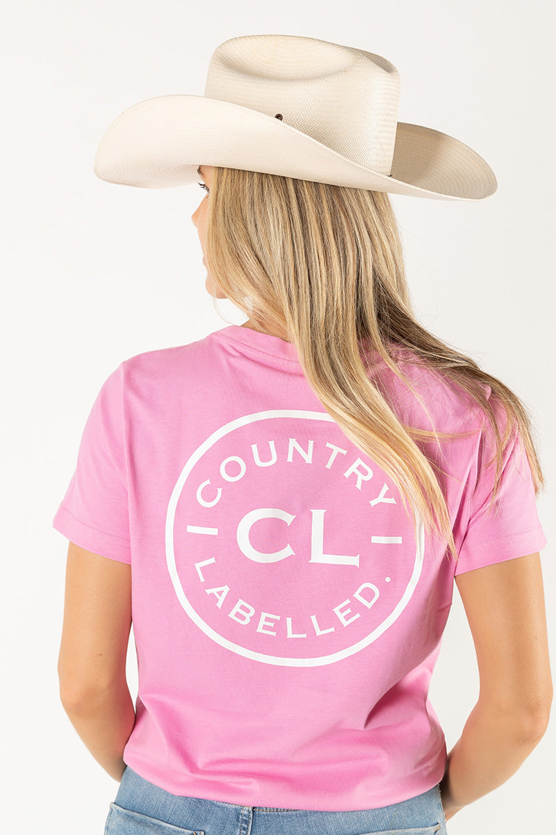 Women's Classic Signature CL T Shirt  - Bubblegum - White Logo