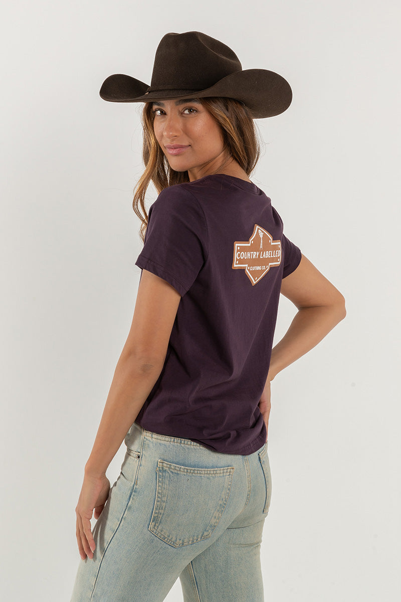 Women's Classic Signature CL T Shirt  - Plum - Windmill Logo