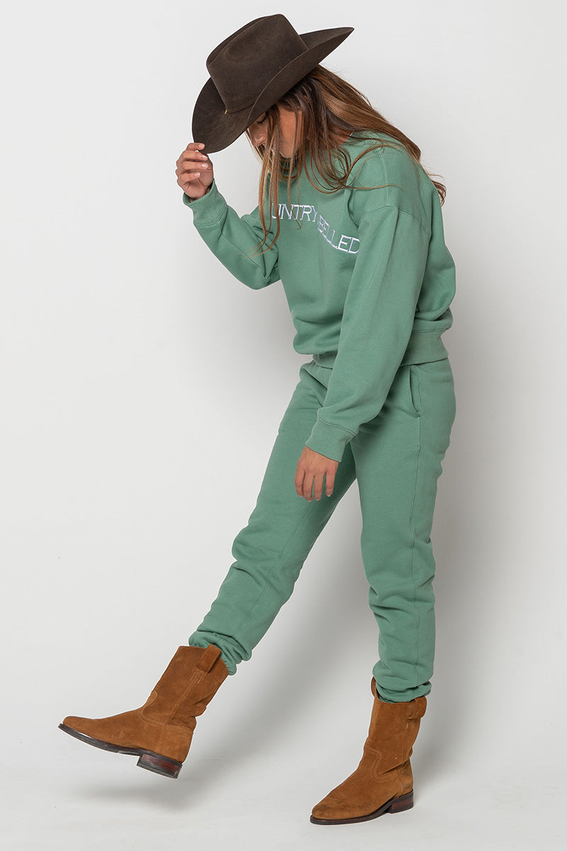 Womens - Oversized Signature - Crew Neck - Sage