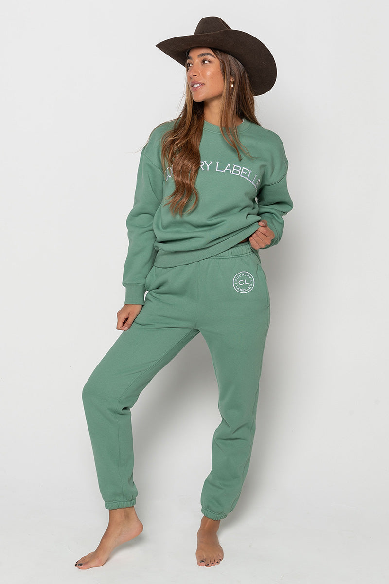 Womens - Oversized Signature - Crew Neck - Sage