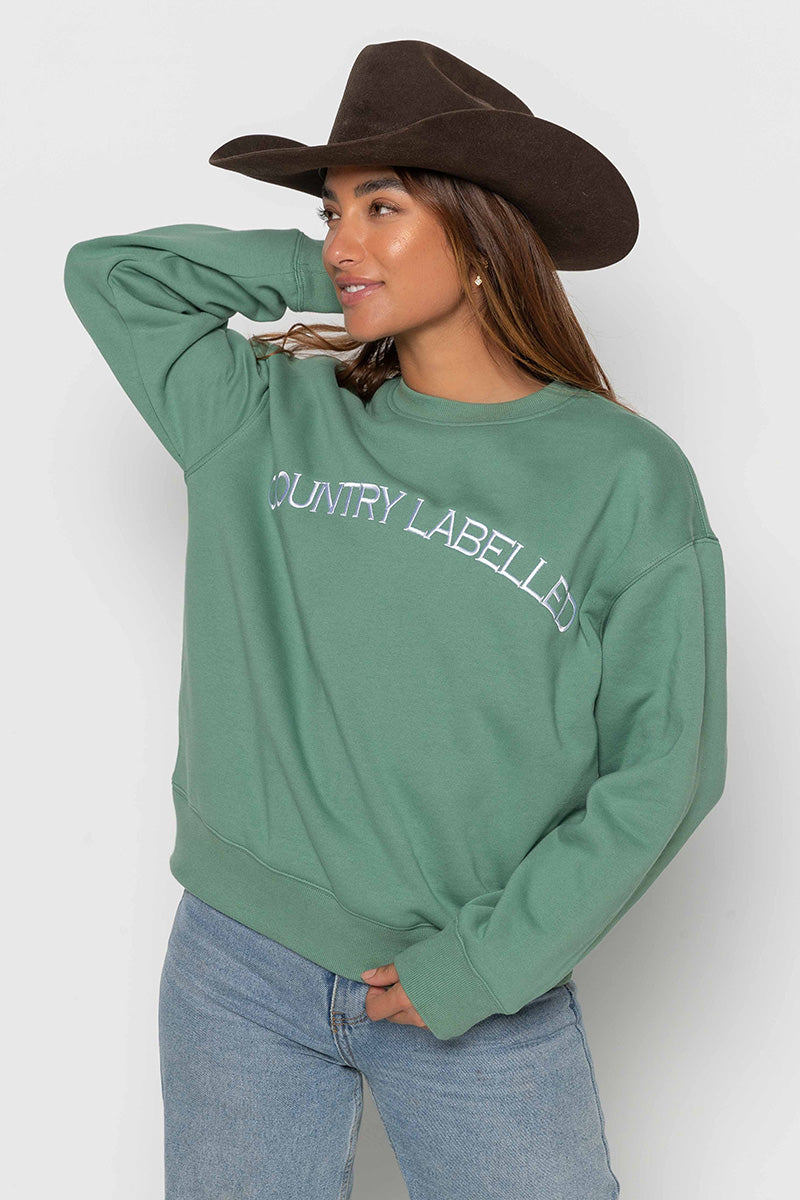 Womens - Oversized Signature - Crew Neck - Sage