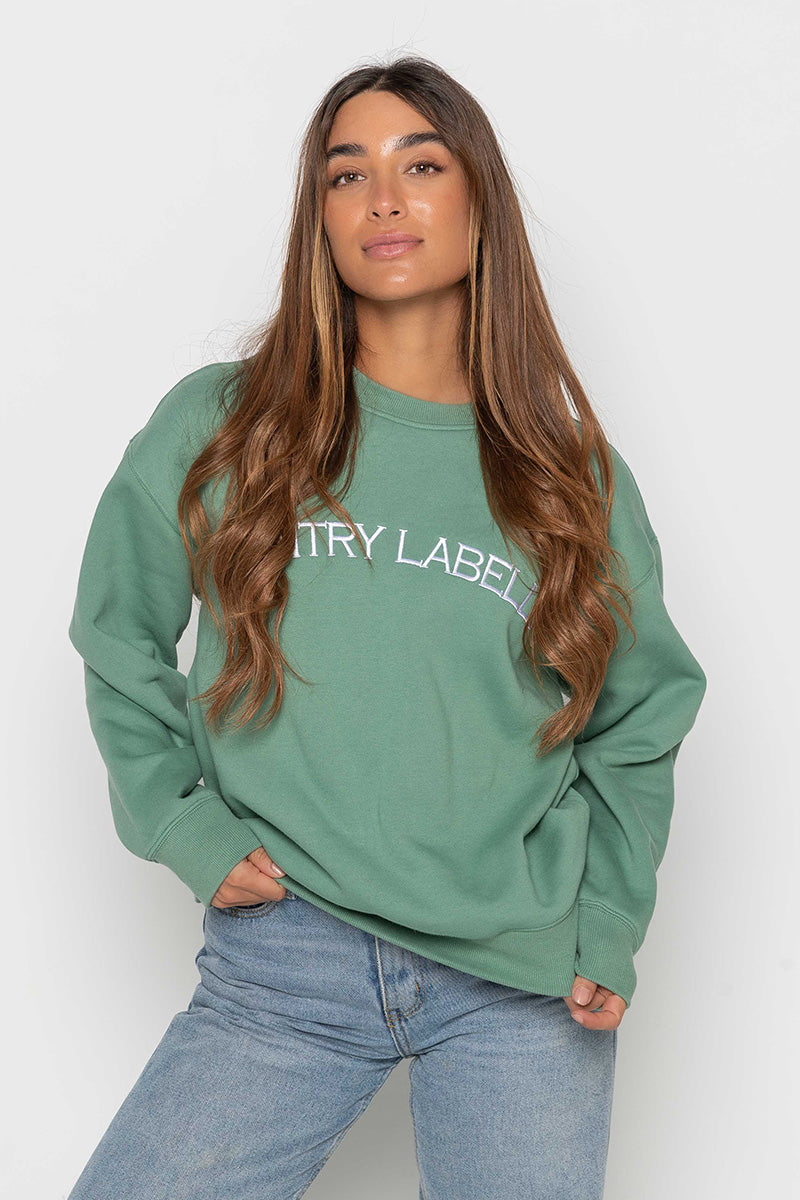 Womens - Oversized Signature - Crew Neck - Sage