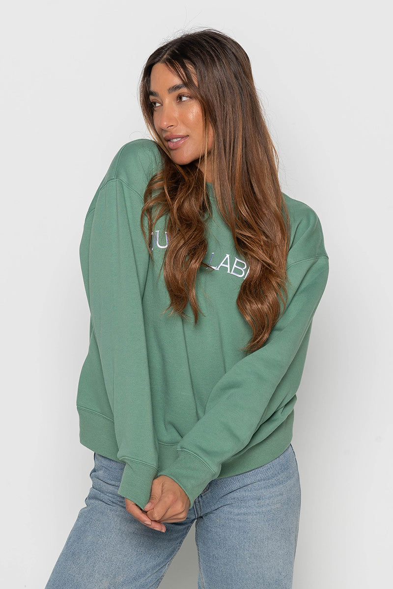 Womens - Oversized Signature - Crew Neck - Sage