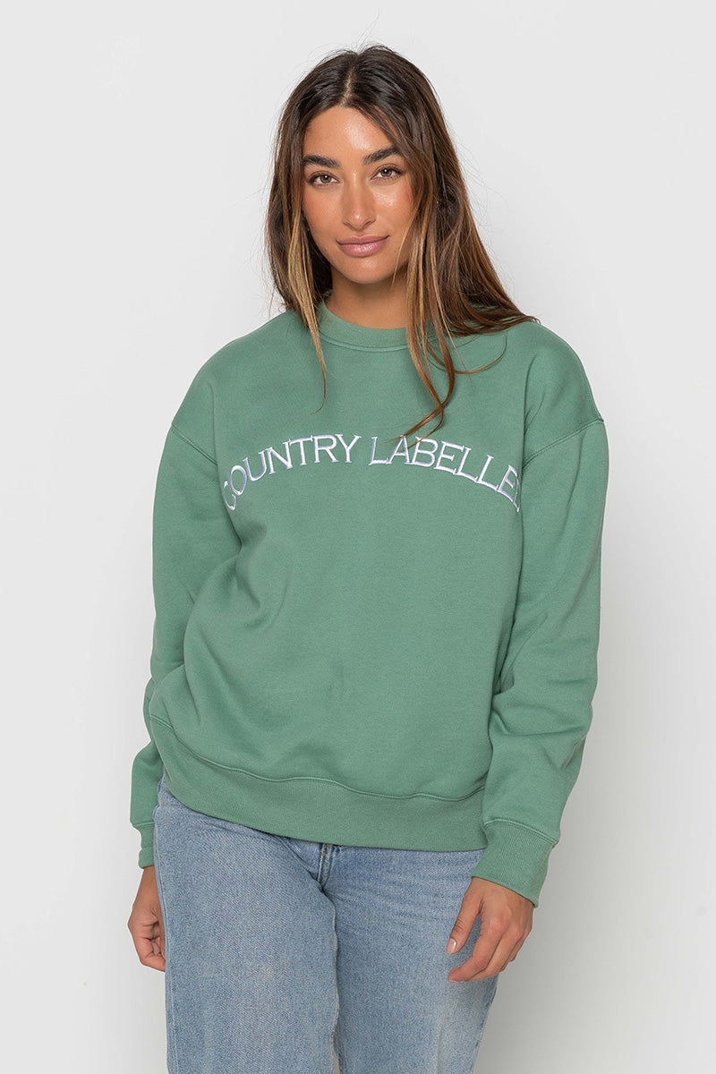 Womens - Oversized Signature - Crew Neck - Sage