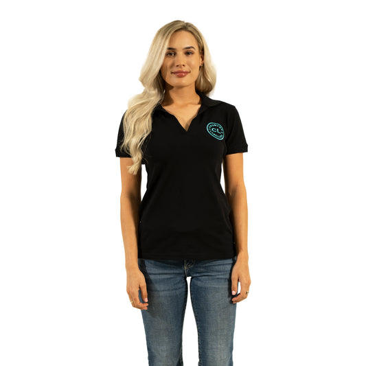 Women's Original Polo shirts - Black - Teal Logo
