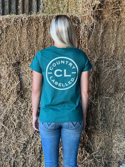 Women's Classic Signature CL T Shirt  - Forest Green - White  Logo