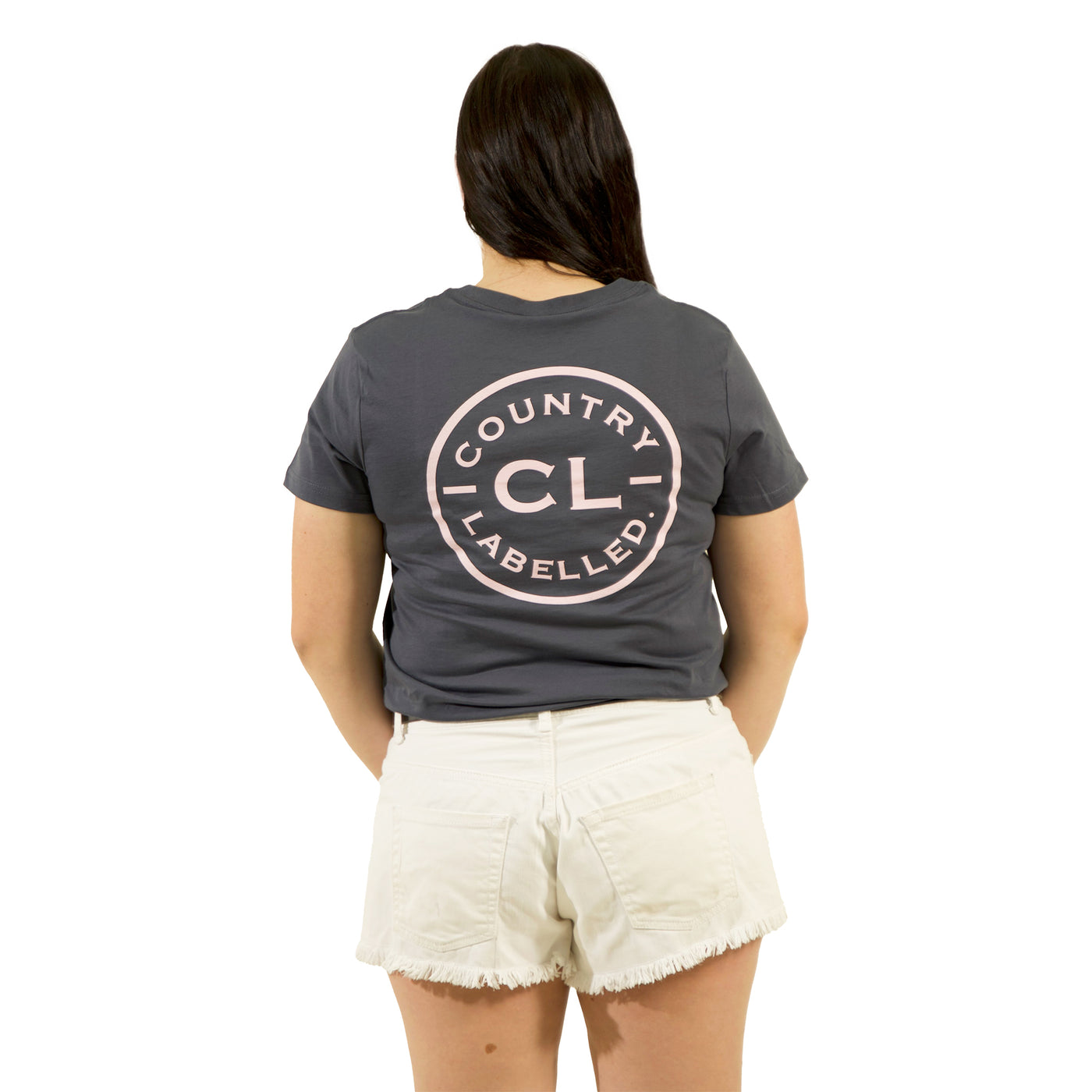 Women's Classic Signature CL T Shirt  - Petrol Blue - Dusty Pink Logo